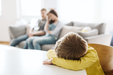 helpless parents and their badly behaving son at home