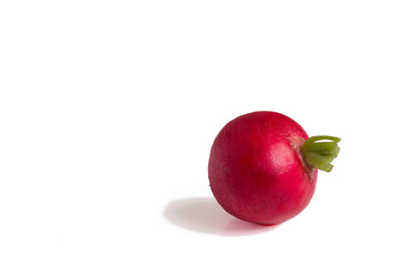 Raw radish isolated on white background.