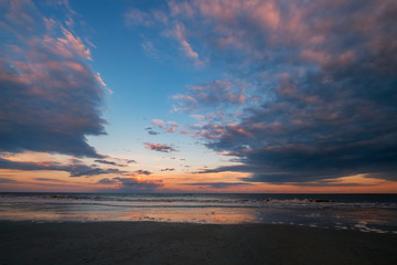 Fototapeta na wymiar Sunrise, East Beach, St Simons Island, GA 
