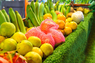 Tropical fruits on night market in Thailand