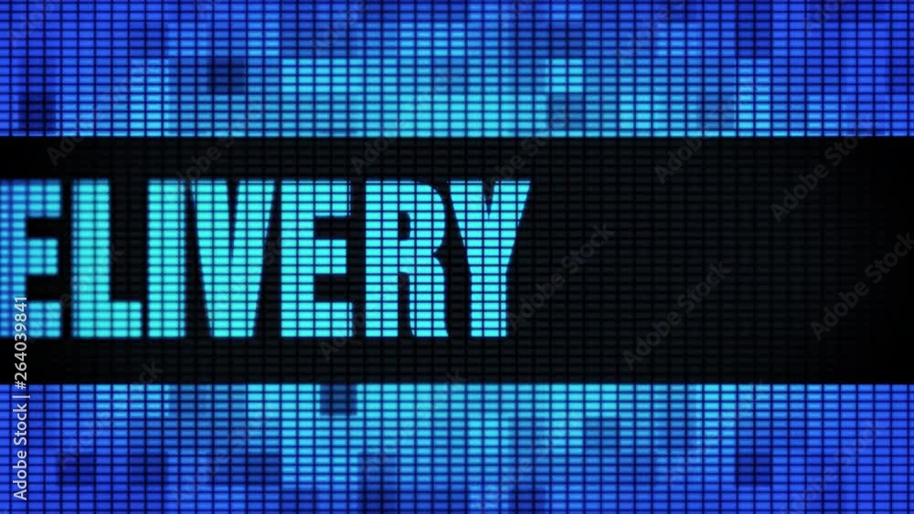Poster 12 hours delivery front text scrolling on light blue digital led display board pixel light screen lo