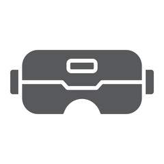 VR glasses glyph icon, game and play, vr mask sign, vector graphics, a solid pattern on a white background.