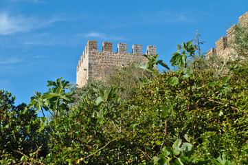 Fototapeta na wymiar Obidos Medieval Castle Wall in Portugal