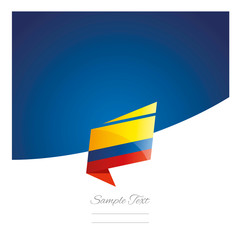 Colombia flag New abstract origami blue background banner vector