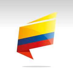 Colombia flag New abstract origami logo icon button label vector