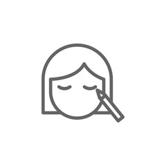 make up, woman outline icon. Elements of Beauty and Cosmetics illustration icon. Signs and symbols can be used for web, logo, mobile app, UI, UX