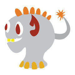 Cute monster color character funny design element