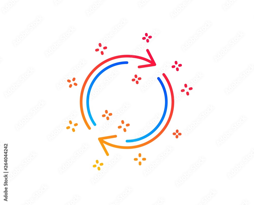 Aufkleber refresh line icon. rotation arrow sign. reset or reload symbol. gradient design elements. linear ful