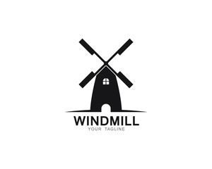 Windmill logo template vector icon illustration design 