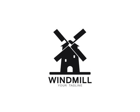 Windmill logo template vector icon illustration design 