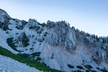 Crumbling rock wall, Puchberg am Schneeberg, Austria