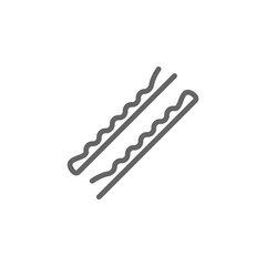 bobby pins outline icon. Elements of Beauty and Cosmetics illustration icon. Signs and symbols can be used for web, logo, mobile app, UI, UX