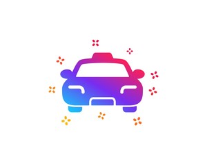 Taxi icon. Client transportation sign. Passengers car symbol. Dynamic shapes. Gradient design taxi icon. Classic style. Vector
