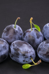 A bunch of ripe plums