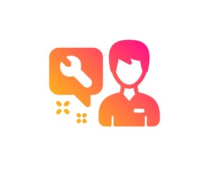 Spanner tool icon. Repairman service sign. Fix instruments symbol. Classic flat style. Gradient repairman icon. Vector