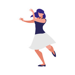 young woman dancing character