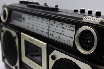In the 70s and 80s the music was listened to through the cassettes, a magnetic storage device. The radios were very large, containing two speakers and a cassette player.