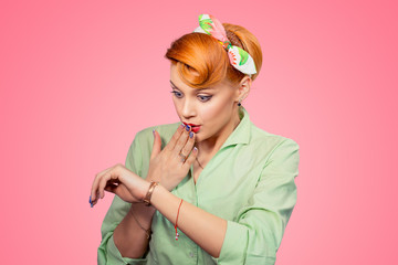 Woman being late