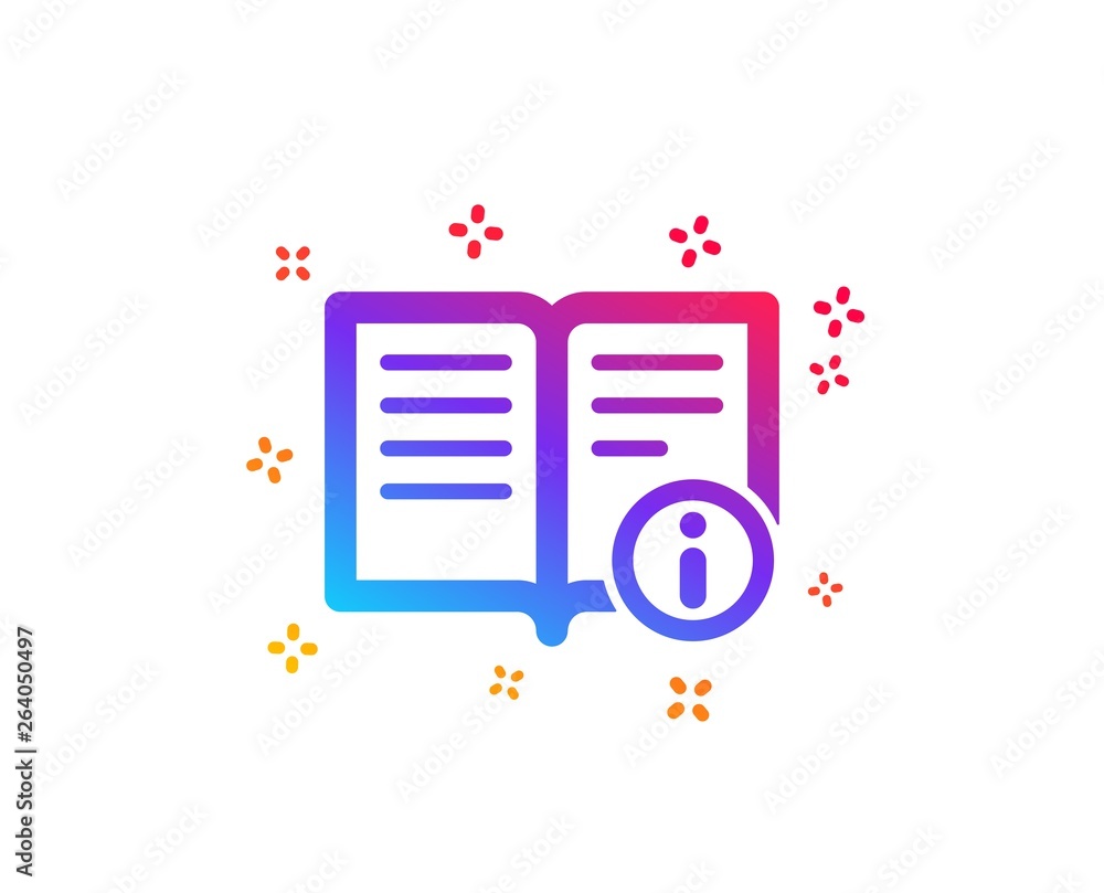 Poster Technical information icon. Instruction sign. Dynamic shapes. Gradient design technical info icon. Classic style. Vector