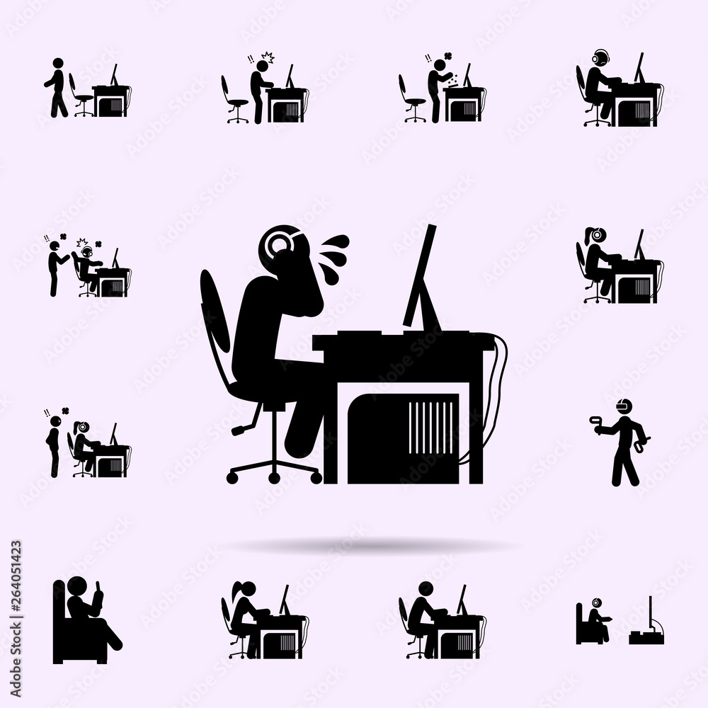 Aufkleber man crying icon. gamer icons universal set for web and mobile