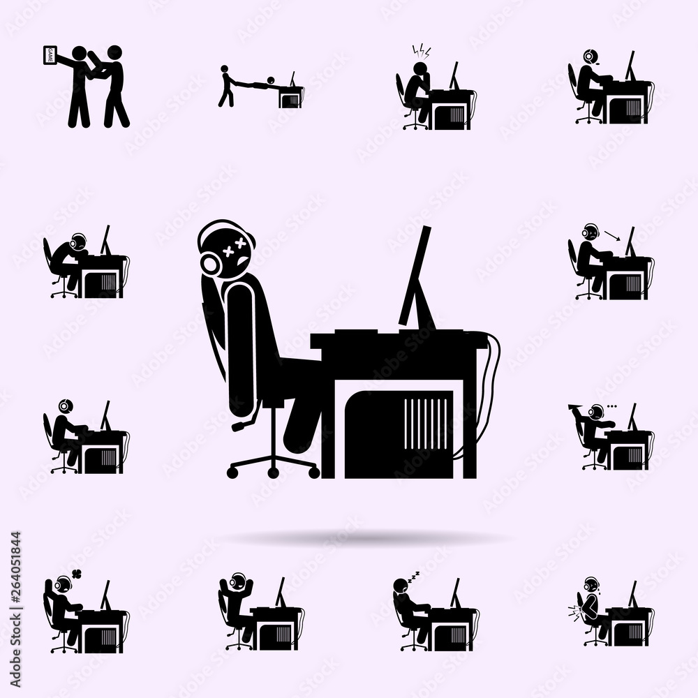 Poster man game over icon. gamer icons universal set for web and mobile