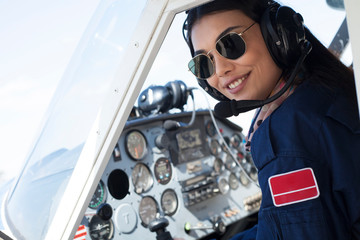 young woman aircraft pilot