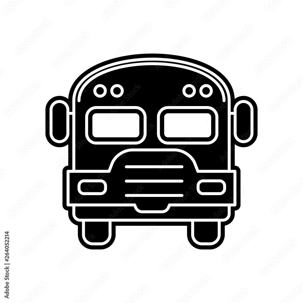 Poster school bus icon. element of education for mobile concept and web apps icon. glyph, flat icon for web