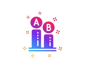 Ab testing icon. Ui test chart sign. Dynamic shapes. Gradient design ab testing icon. Classic style. Vector