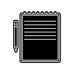 yellow Notebook and pen icon. Element of Education for mobile concept and web apps icon. Glyph, flat icon for website design and development, app development