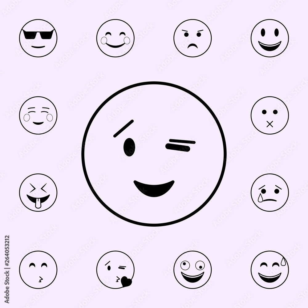 Poster wink icon. emoji icons universal set for web and mobile