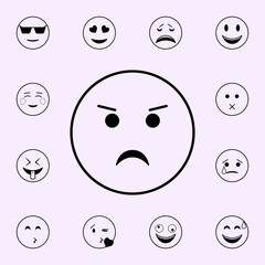 frowning icon. Emoji icons universal set for web and mobile