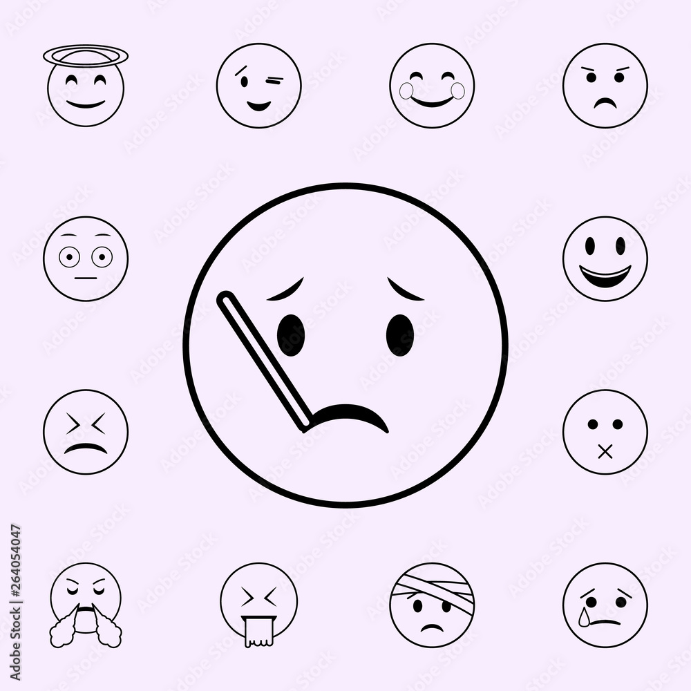 Poster with a thermometer icon. emoji icons universal set for web and mobile