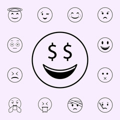 monetary icon. Emoji icons universal set for web and mobile