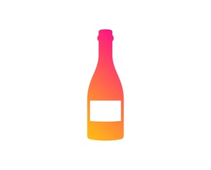Champagne bottle icon. Anniversary alcohol sign. Celebration event drink. Classic flat style. Gradient champagne bottle icon. Vector