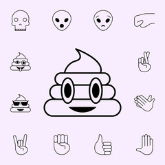 a lot of shit icon. Emoji icons universal set for web and mobile