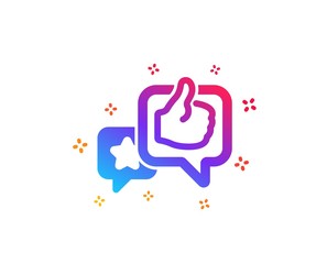 Star, like hand icon. Feedback rating sign. Customer satisfaction symbol. Dynamic shapes. Gradient design like icon. Classic style. Vector