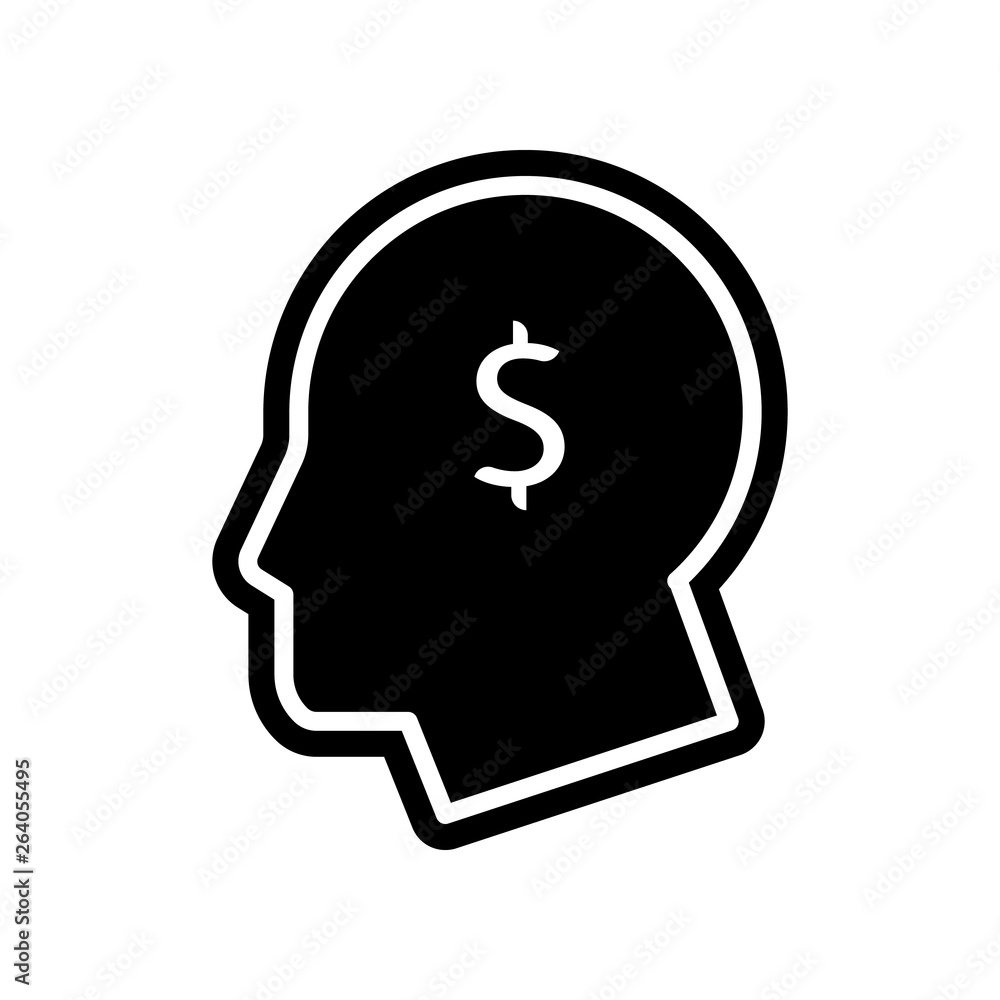 Poster head with dollar symbol icon. element of finance for mobile concept and web apps icon. glyph, flat i