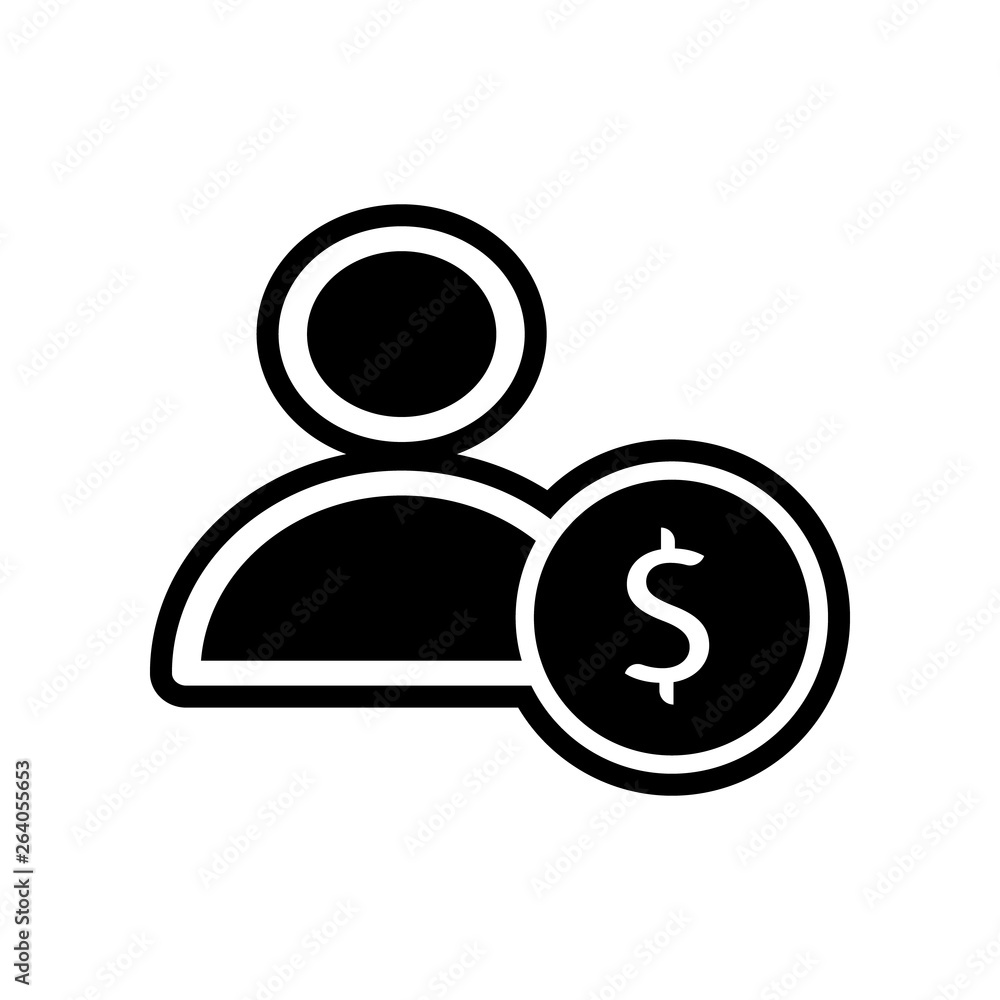 Poster man with dollar icon. element of finance for mobile concept and web apps icon. glyph, flat icon for 