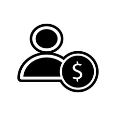 Man with dollar icon. Element of Finance for mobile concept and web apps icon. Glyph, flat icon for website design and development, app development