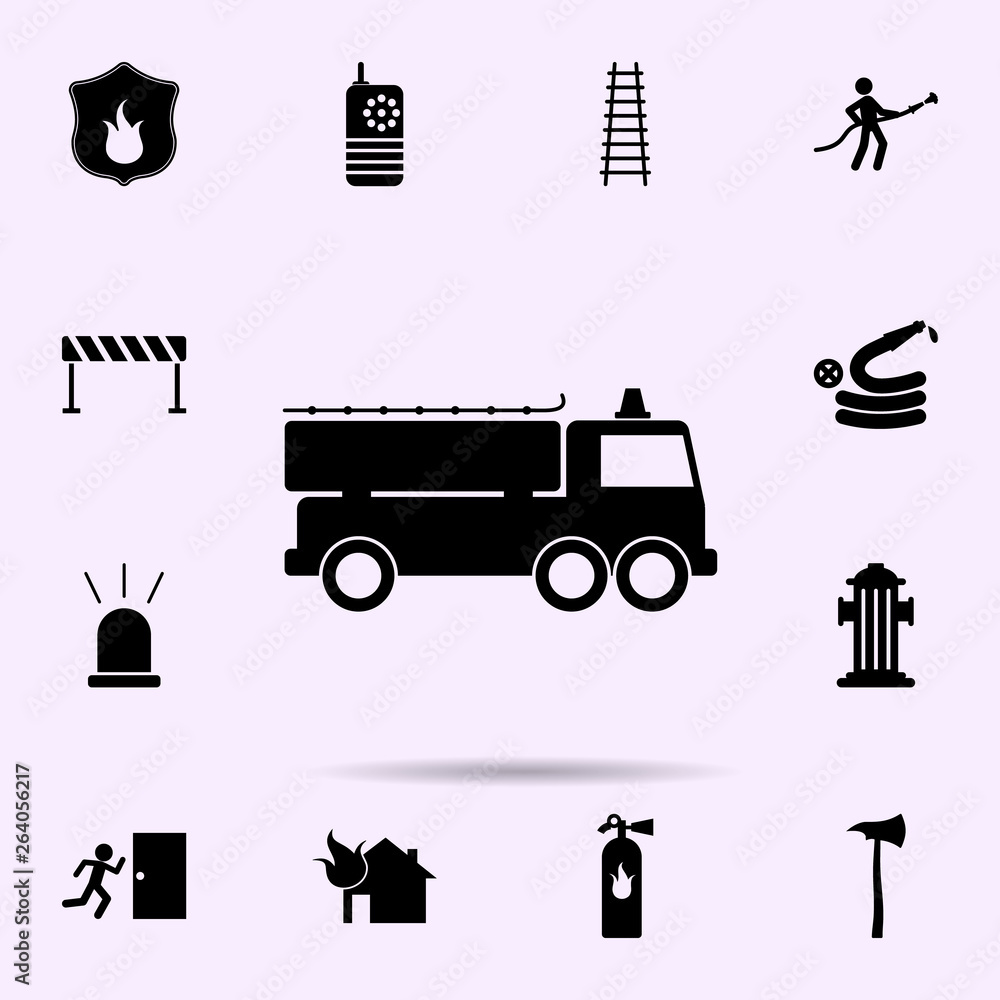 Poster fire engine icon. fireman icons universal set for web and mobile
