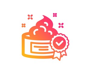 Cream icon. Certificated Skin or Face care sign. Gel or Lotion symbol. Classic flat style. Gradient cream icon. Vector