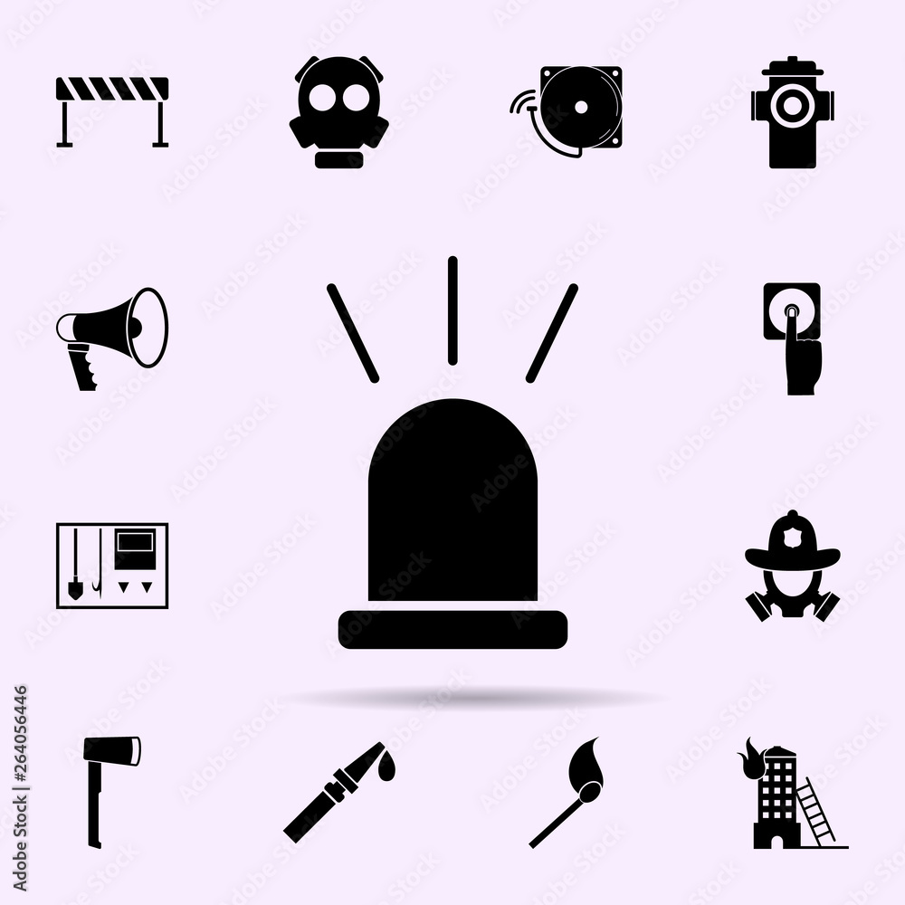 Poster fire flasher icon. fireman icons universal set for web and mobile