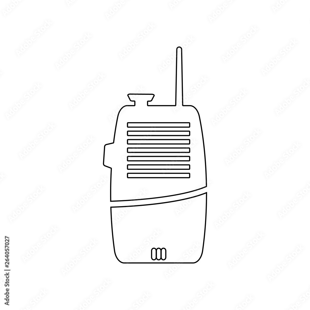 Poster two way radio icon. element of fireman for mobile concept and web apps icon. outline, thin line icon