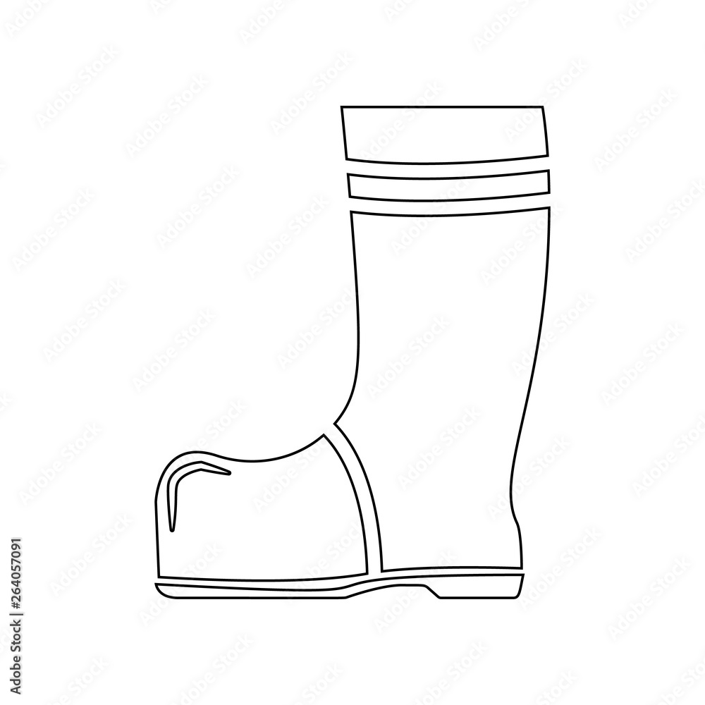 Poster fire rubber boots icon. element of fireman for mobile concept and web apps icon. outline, thin line 