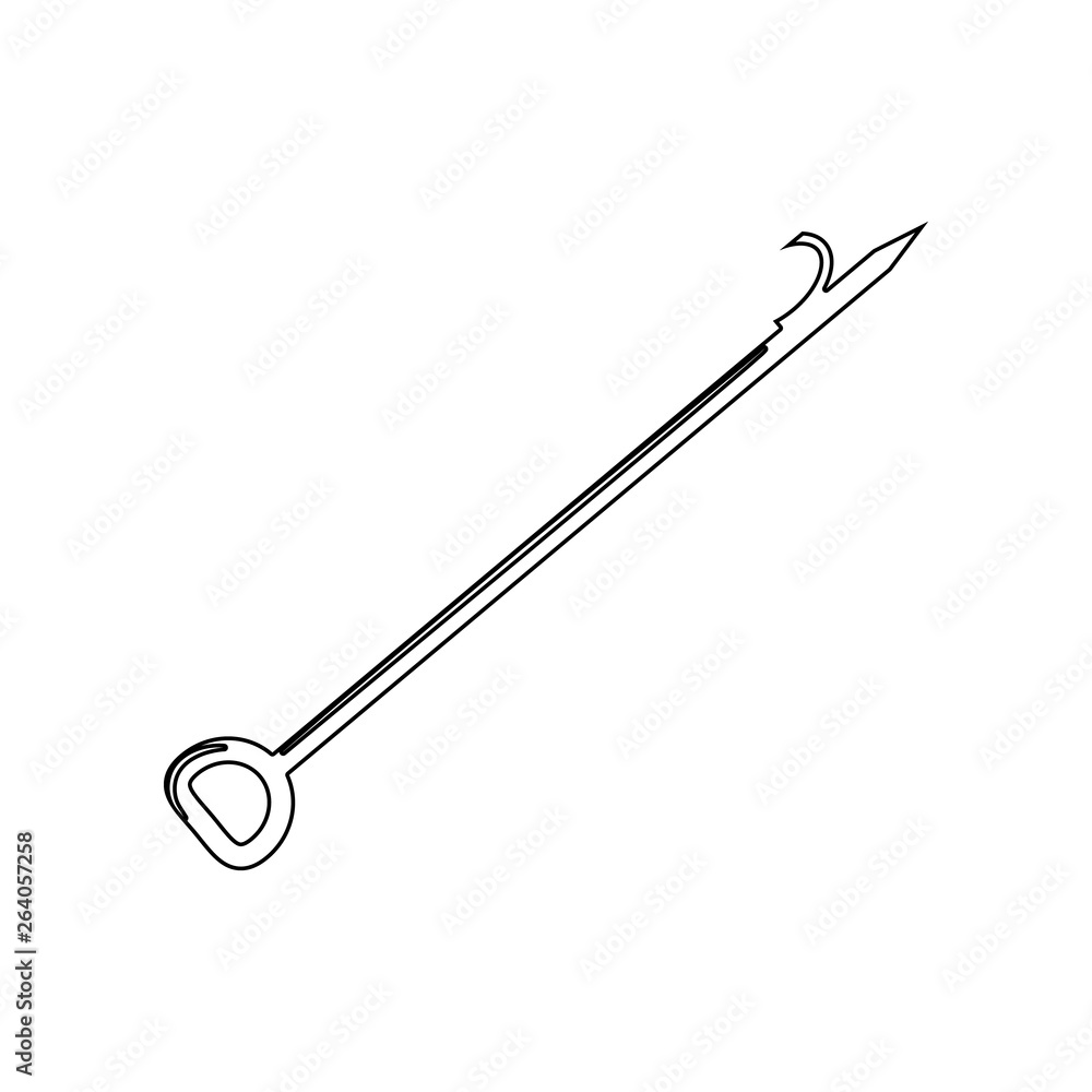 Poster fire hook icon. element of fireman for mobile concept and web apps icon. outline, thin line icon for