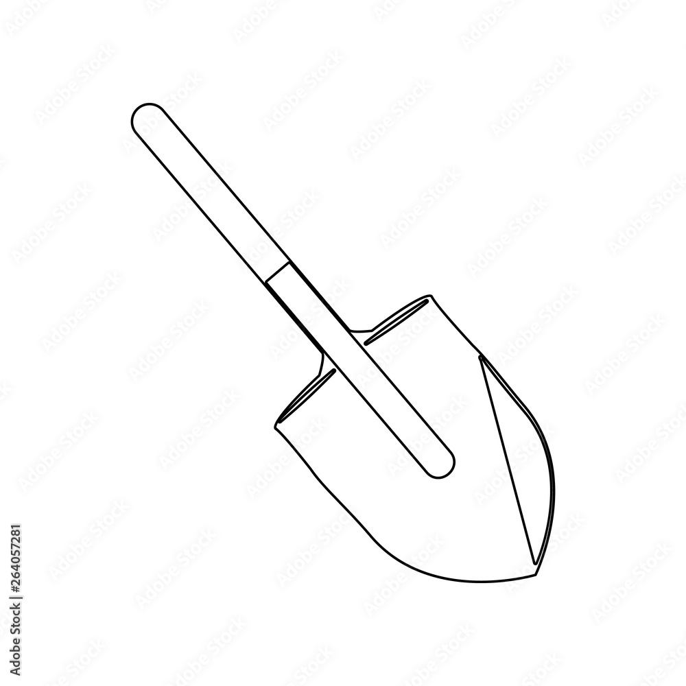 Poster fire shovel icon. element of fireman for mobile concept and web apps icon. outline, thin line icon f
