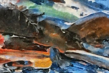 Abstract watercolor background. Hand drawn scratched grunge unusual texture. Custom design pattern. Digital painting oil artwork.