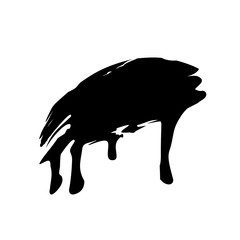 Flowing and Dripping paint or liquid brushstroke template. Black for use in any color and any design. Brush stroke isolated on light background. Art concept, ink splatter. Vector illustration Eps 10