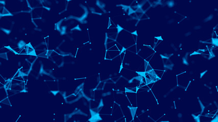 Big data visualization. Science background. Big data complex with compounds.