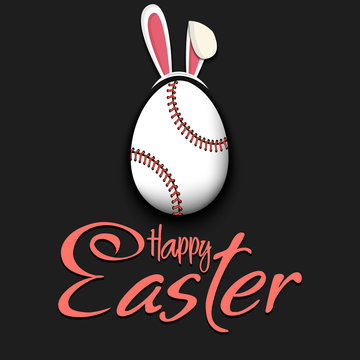 Happy Easter. Baseball ball in the form of a egg